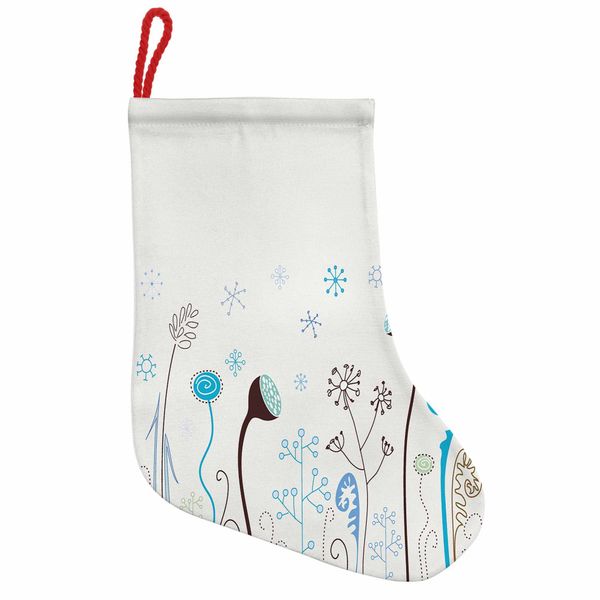 Abakuhaus Calze Natalizie Invernali Da Appendere, Fiori Di Stagione, Calze Natalizie Da Appendere, 25X35 Cm, Blu, Marrone, Bianco-image