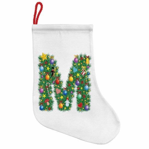Abakuhaus Lettera M Stivali Di Babbo Natale Da Appendere Calze Natalizie, Colorate, Calze Natalizie Da Appendere, 25X35 Cm, Multicolore-image