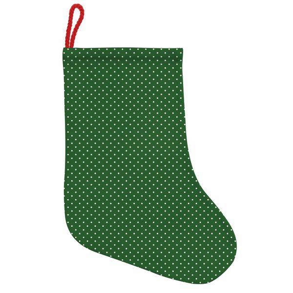 Abakuhaus Natale Stivali Di Babbo Natale Da Appendere Calze Di Natale, Vintage Dots, Calza Di Natale Da Appendere, 25X35 Cm, Verde E Bianco-image