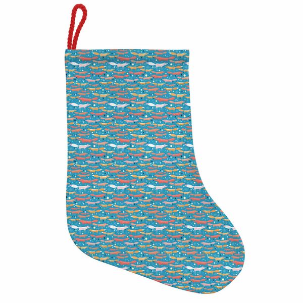 Abakuhaus Fuchs Stivali Di Babbo Natale Da Appendere Calze Natalizie, Animali Con Piccoli Pini, Calza Natalizia Da Appendere, 35X50 Cm, Multicolore-image