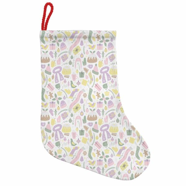 Abakuhaus Calze Natalizie Pastello Da Appendere, Ornamenti Natalizi, Calze Natalizie Da Appendere, 25X35 Cm, Bianco Verde-image