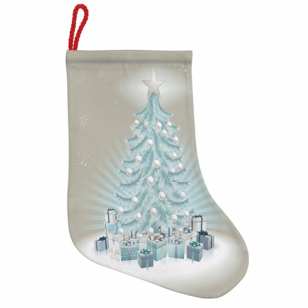 Abakuhaus Natale Stivali Di Babbo Natale Da Appendere Calze Natalizie, Regali Dell'albero Di Natale, Calza Natalizia Da Appendere, 35X50 Cm, Verde Menta Blu Ardesia-image
