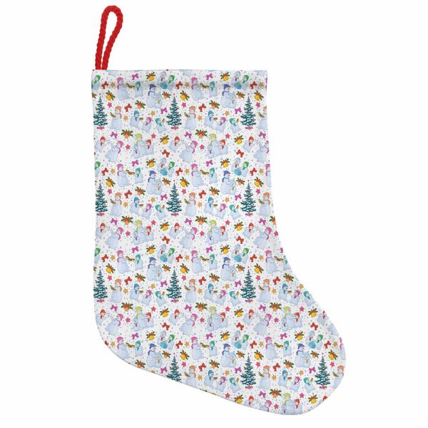 Abakuhaus Natale Stivali Di Babbo Natale Da Appendere Calze Di Natale, Pines Robbons Con Pupazzo Di Neve, Calza Di Natale Da Appendere, 25X35 Cm, Multicolore-image