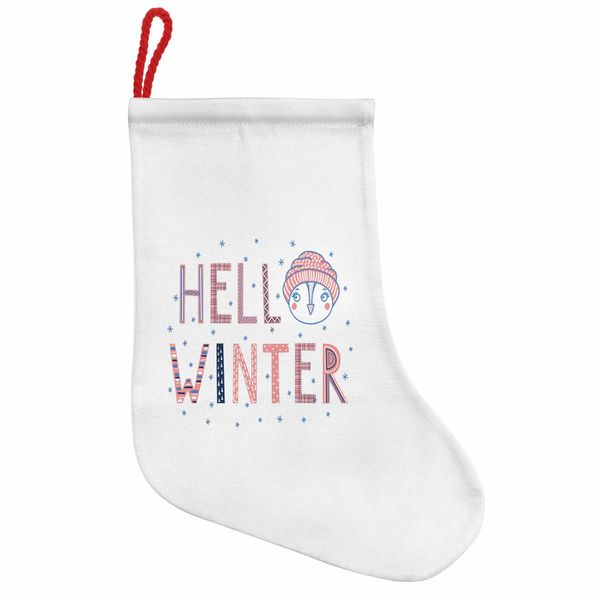 Abakuhaus Calze Natalizie Invernali Da Appendere, Hello Text Funny Face, Calza Natalizia Da Appendere, 25X35 Cm, Multicolore-image