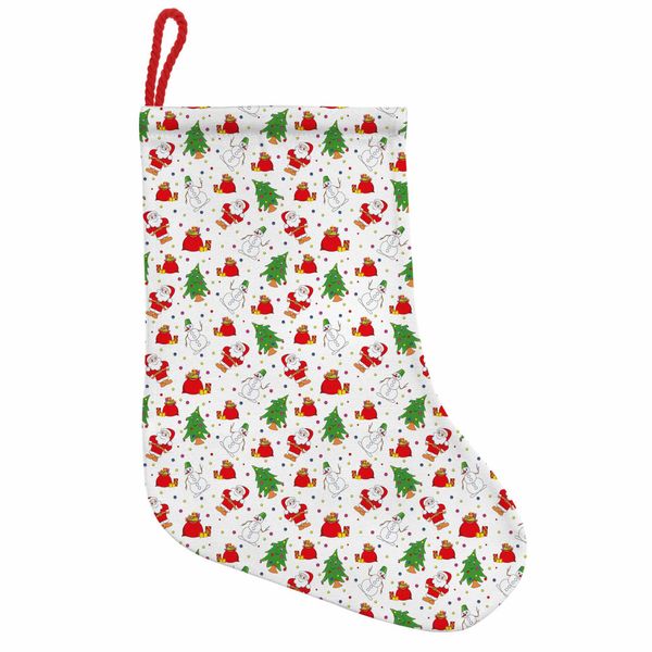 Abakuhaus Natale Stivali Di Babbo Natale Da Appendere Calze Di Natale, Albero Di Natale Babbo Natale, Calza Di Natale Da Appendere, 25X35 Cm, Verde E Rosso-image