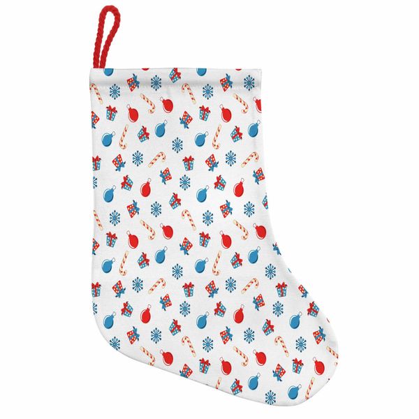 Abakuhaus Natale Stivali Di Babbo Natale Da Appendere Calze Di Natale, Regali Di Natale, Calza Di Natale Da Appendere, 25X35 Cm, Blu Scarlatto Beige-image
