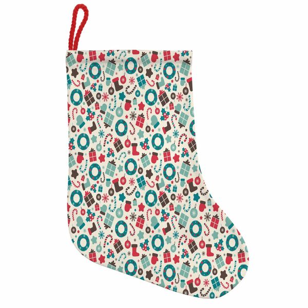 Abakuhaus Natale Stivali Di Babbo Natale Da Appendere Calze Natalizie, Festa Di Capodanno Retrò, Calza Natalizia Da Appendere, 25X35 Cm, Marrone Scuro Corallo Scuro-image