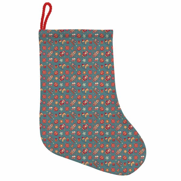 Abakuhaus Natale Stivali Di Babbo Natale Da Appendere Calze Natalizie, Noel Themed Cartoon, Calza Natalizia Da Appendere, 25X35 Cm, Multicolore-image