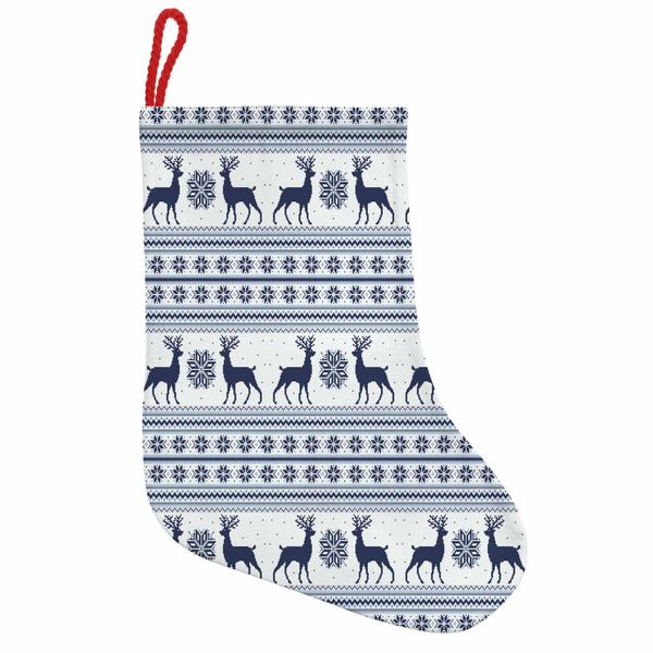 Abakuhaus Calzini Natalizi Nordici Da Appendere A Forma Di Stivali Di Babbo Natale, Pixelkunstart Reindeer, Calza Natalizia Da Appendere, 25X35 Cm, Azzurro Pallido Blu Scuro-image