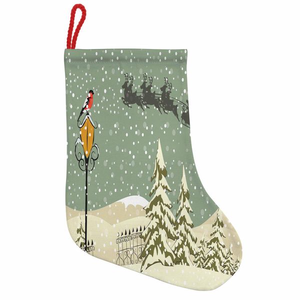 Abakuhaus Natale Stivali Di Babbo Natale Da Appendere Calze Di Natale, Renna Di Babbo Natale, Calza Di Natale Da Appendere, 35X50 Cm, Beige, Verde, Bianco-image