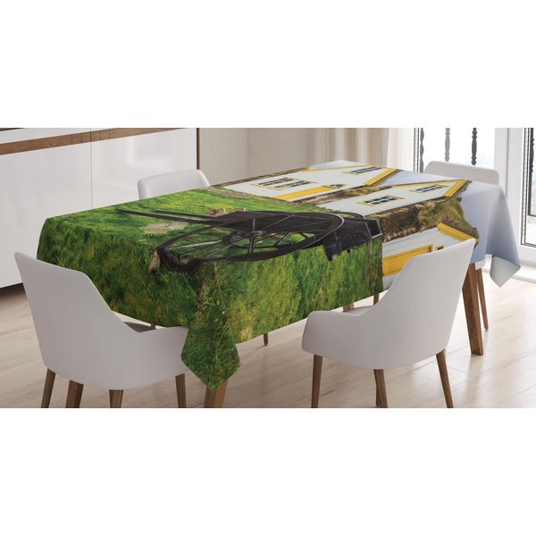 Abakuhaus Tovaglia Island, Antique Turf Viking Houses, Stampa Personalizzata Con Colori Vivaci, Lavabile, Impermeabile, Non Sbiadisce, 140 X 170 Cm, Multicolore-image