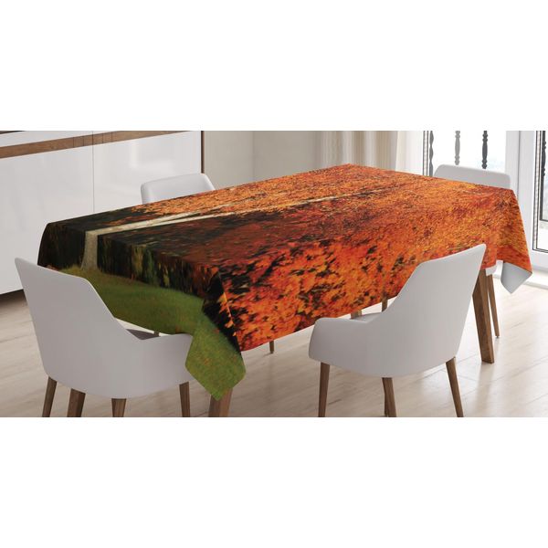 Abakuhaus Tovaglia Autunnale, Albero Nei Colori Dell'autunno, Adatta Per Interni Ed Esterni Lavabile Stampa Chiara Nessuno Scolorimento, 140 X 170 Cm, Arancione Bruciato Verde Oliva-image