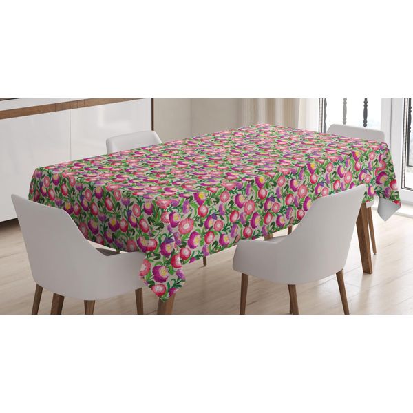 Abakuhaus Tovaglia A Fiori, Fiori Effetto Acquerello, Adatta Per Interni Ed Esterni, Lavabile, Stampa Chiara, Non Sbiadisce, 140 X 170 Cm, Multicolore-image