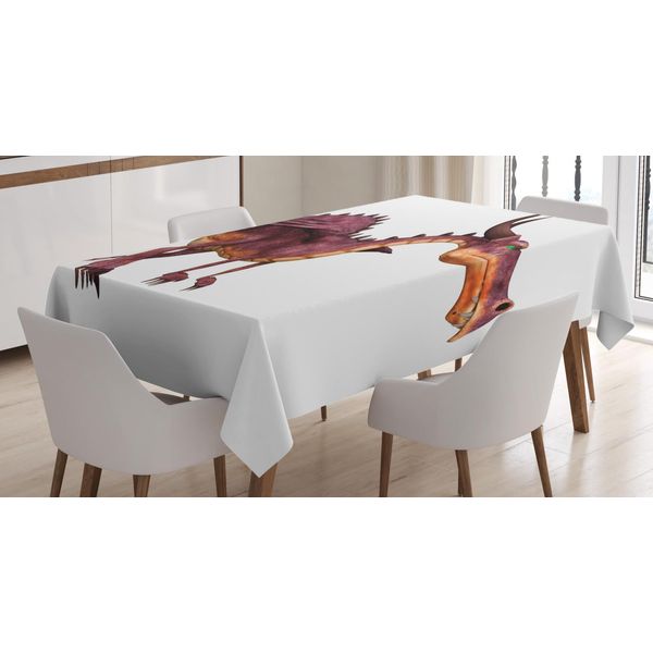 Abakuhaus Tovaglia Con Draghi, Fantasia Dangerous Creature, Adatta Per Interni Ed Esterni Lavabile Stampa Chiara Nessuno Scolorimento, 140 X 170 Cm, Rose Essiccate E Cannella-image