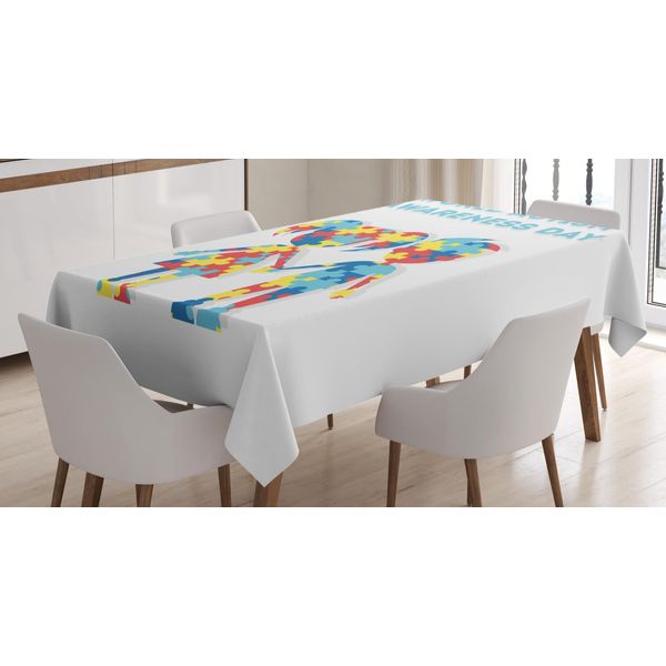 Abakuhaus Tovaglia Sull'autismo, Giornata Mondiale Dell'autismo, Impermeabile, Lavabile, Con Colori Chiari E Visibili, Non Sbiadisce, Personalizzata, 140 X 170 Cm, Multicolore-image