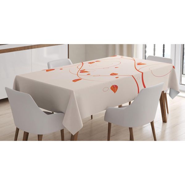 Abakuhaus Tovaglia Autumn Scroll, Motivi Floreali Pastello, Facile Da Pulire, Lavabile, Stampa Resistente Al Lavaggio, Non Scolorisce, Per Uso Esterno, 140 X 170 Cm, Rosa Pallido Vermiglio-image
