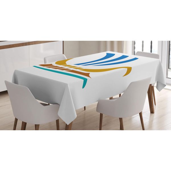 Abakuhaus Tovaglia Odyssey, Nave Greca Colorata Sign, Personalizzata Colori Resistenti Lavabile Adatta Per Uso Esterno Colori Chiari, 140 X 170 Cm, Sea Green Ginger-image