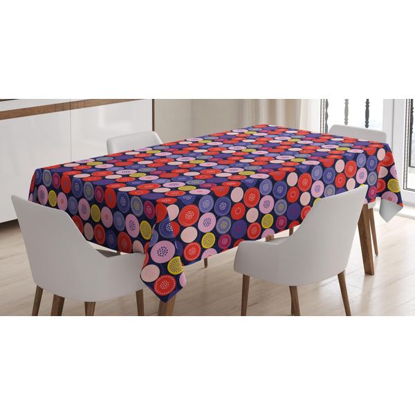 Abakuhaus Tovaglia Astratta, Cerchi E Punti, Adatta Per Interni Ed Esterni Lavabile Stampa Chiara Nessuno Sbiadimento, 140 X 170 Cm, Multicolore-image
