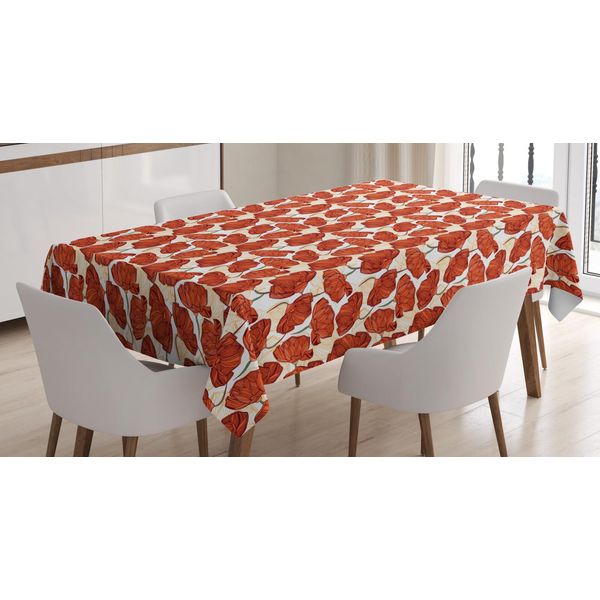 Abakuhaus Tovaglia Floreale, Motivo A Papaveri A Strisce, Adatta Per Interni Ed Esterni, Lavabile, Stampa Chiara, Non Sbiadisce, 140 X 170 Cm, Champagne Vermiglio-image