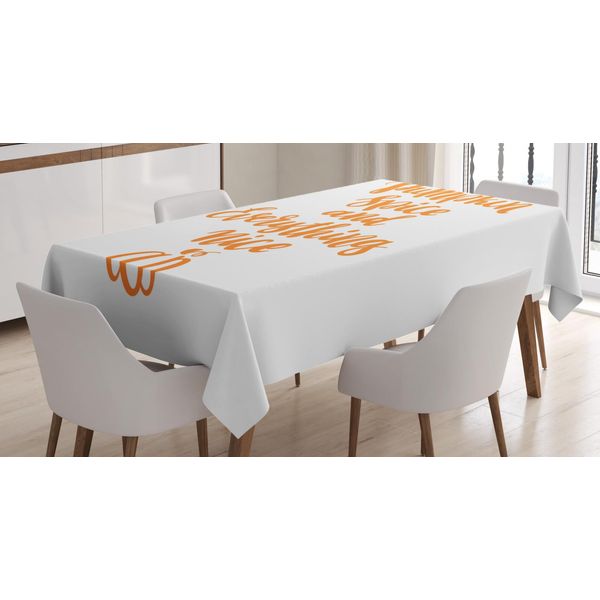Abakuhaus Tovaglia Con Motivo Zucca, Deliziosa Stagione Autunnale, Stampa Con Colori Vivaci Che Non Sbiadiscono, Lavabile Per Uso Interno O Esterno, 140 X 170 Cm, Calendula E Bianco-image