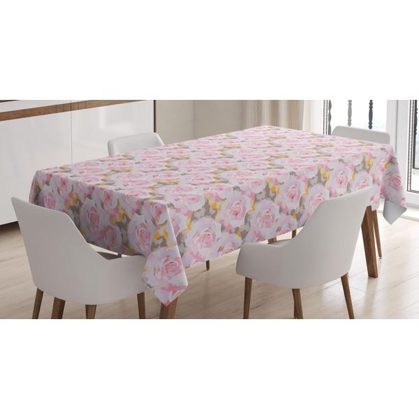 Abakuhaus Tovaglia Paesaggistica, Romantiche Rose Primaverili, Adatta Per Interni Ed Esterni Lavabile Stampa Chiara Nessuno Sbiadimento, 140 X 170 Cm, Rosa Arancione Pallido-image
