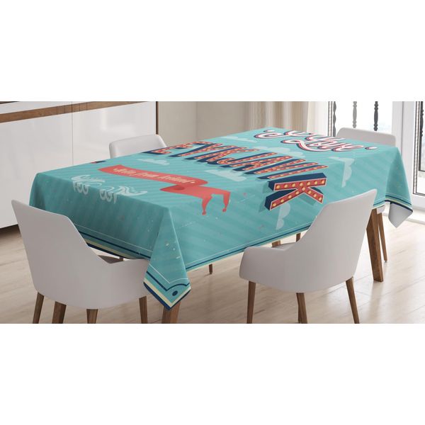 Abakuhaus Tovaglia Island, Ich Liebe Reykjavik Vendemmia, Facile Da Pulire Lavabile Stampa Resistente Al Colore Nessuno Sbiadimento Per Uso Esterno, 140 X 170 Cm, Coral Sea Blue-image