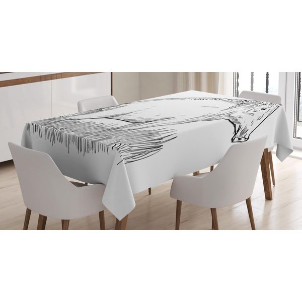 Abakuhaus Tovaglia Finnwal, Disegno Schematico Cinghiale, Resistente Allo Sporco, Colori Resistenti, Lavabile Con Colori Chiari Senza Scolorimento, Impermeabile, 140 X 170 Cm, Grigio Antracite E Bianco-image