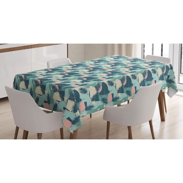 Abakuhaus Tovaglia Tropicale, Foglie E Piante Hawaiane, Adatta Per Interni Ed Esterni Lavabile Stampa Chiara Nessuno Scolorimento, 140 X 170 Cm, Blu Ardesia Multicolore-image