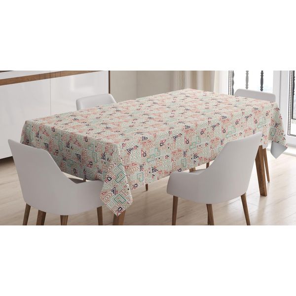 Abakuhaus Tovaglia Tribale, Motivi Geometrici Tonalità Estive, Adatta Per Interni Ed Esterni, Lavabile, Stampa Chiara, Non Sbiadisce, 140 X 170 Cm, Grigio Giallo Multicolore-image