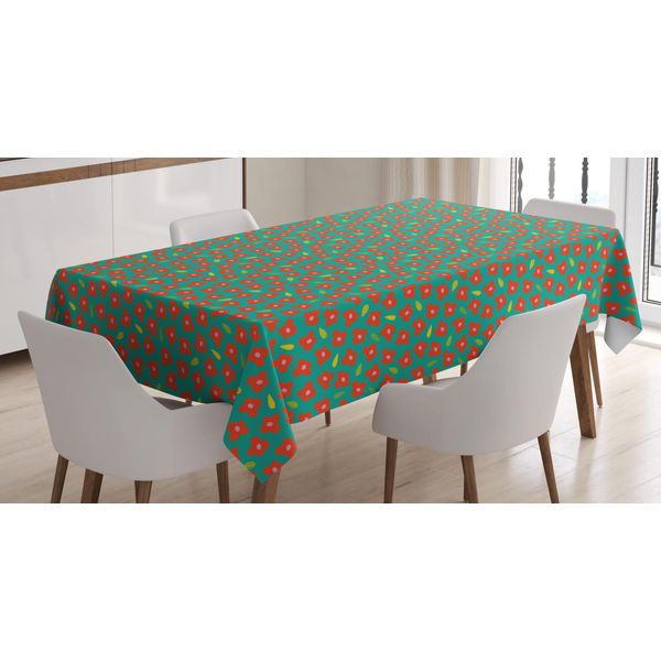 Abakuhaus Tovaglia A Fiori, Stampa A Piccoli Fiori Blooming, Adatta Per Interni Ed Esterni Lavabile Stampa Chiara Nessuno Scolorimento, 140 X 170 Cm, Vermiglio Scuro Seafoam-image