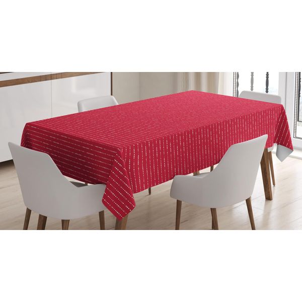 Abakuhaus Tovaglia Astratta, Monotone Horizontal Dots, Adatta Per Interni Ed Esterni Lavabile Stampa Chiara Nessuno Sbiadimento, 140 X 170 Cm, Rosa Scuro E Bianco-image