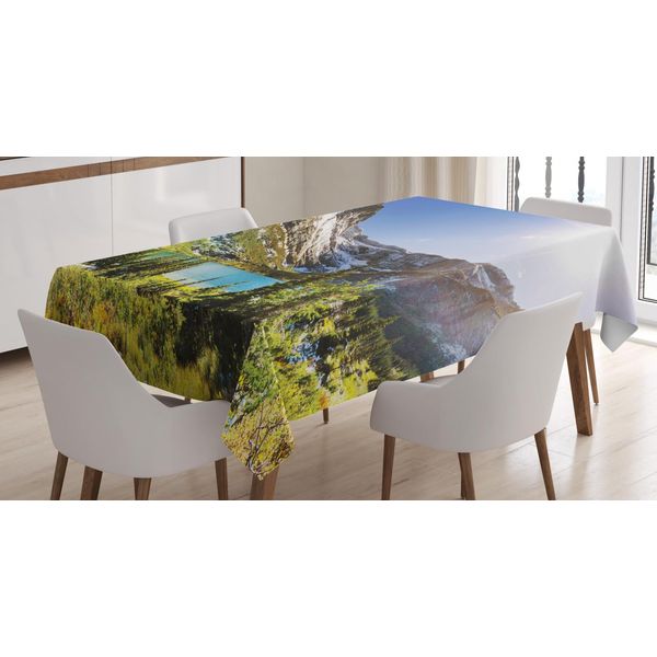 Abakuhaus Tovaglia Parco Nazionale Dei Ghiacciai, Paesaggio Naturale Tranquillo Montana, Resistente Allo Sporco Facile Da Pulire Lavabile Stampa Con Colori Chiari Che Non Sbiadiscono, 140 X 170 Cm, Multicolore-image