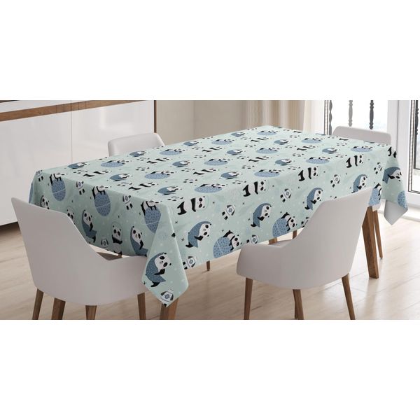 Abakuhaus Tovaglia Panda, Animali Pastello Nella Stanza, Adatta Per Interni Ed Esterni Lavabile Stampa Chiara Nessuno Sbiadimento, 140 X 170 Cm, Multicolore-image