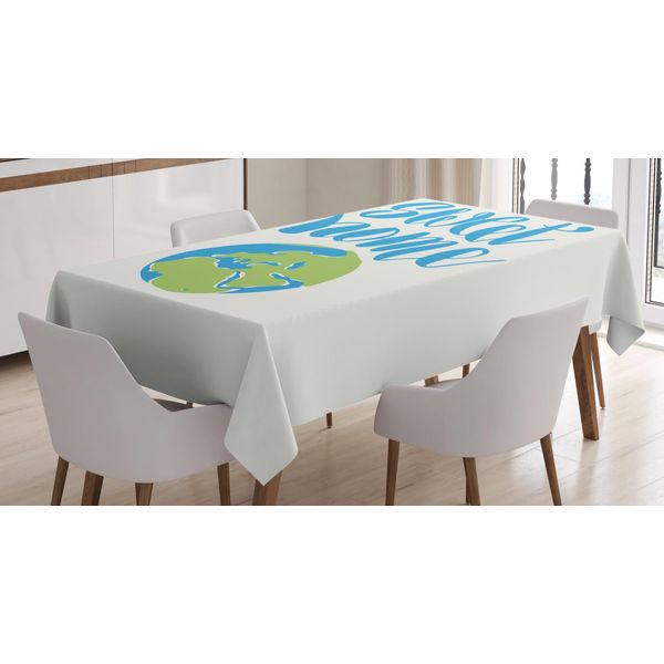 Abakuhaus Tovaglia Con Proverbio, Home Cartoon Arte Della Terra, Adatta Per Interni Ed Esterni Lavabile Stampa Chiara Nessuno Sbiadimento, 140 X 170 Cm, Bianco, Azzurro E Verde-image
