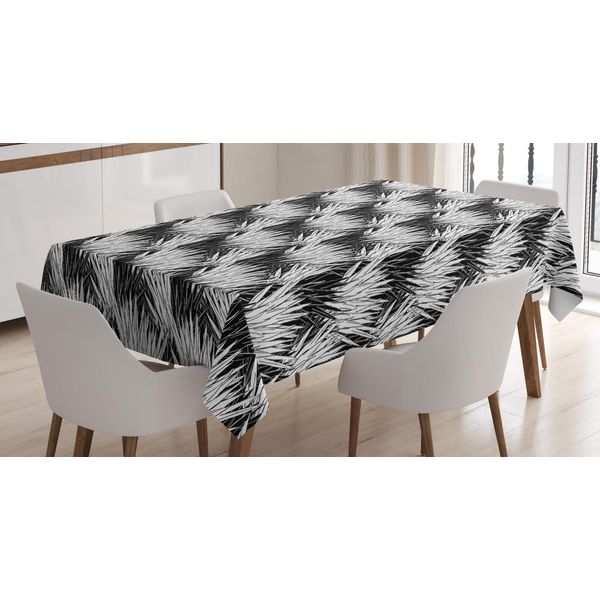 Abakuhaus Tovaglia Tropicale, Monochrome Simplistic Palm, Adatta Per Interni Ed Esterni Lavabile Stampa Chiara Nessuno Scolorimento, 140 X 170 Cm, Grigio Antracite-image