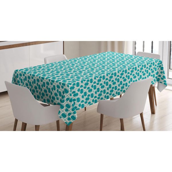 Abakuhaus Tovaglia Astratta, Modern Minimalistic Dots, Adatta Per Interni Ed Esterni Lavabile Stampa Chiara Nessuno Sbiadimento, 140 X 170 Cm, Seafoam Scuro-image