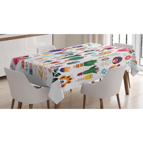 Abakuhaus Tovaglia Lama, Lama Alpaca Colorata, Adatta Per Interni Ed Esterni Lavabile Stampa Chiara Nessuno Sbiadimento, 140 X 170 Cm, Multicolore-image