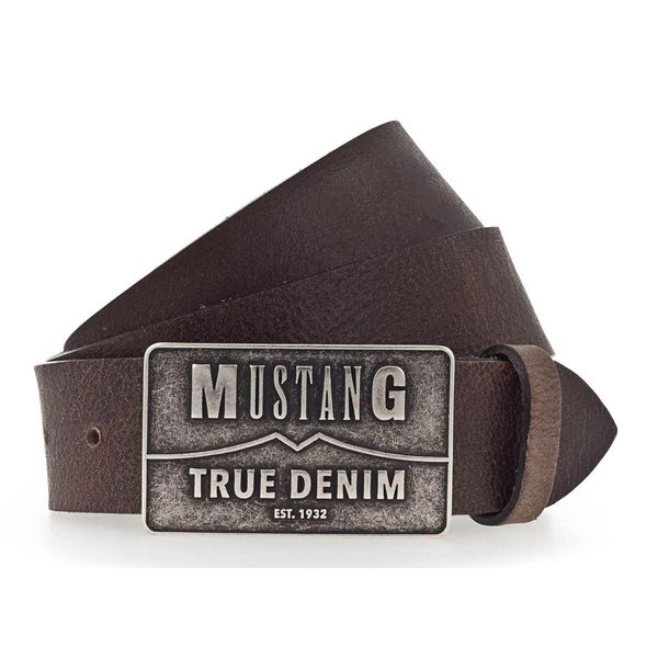 Mustang Pelle Cintura Classic Leather Belt W80 Dark Brown Marrone-image