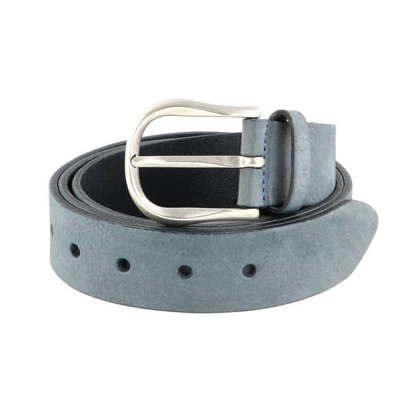 Vanzetti Pelle Cintura Genuine Beauty 35Mm Full Leather Belt W90 Petrol Green Grigio Cadetto-image