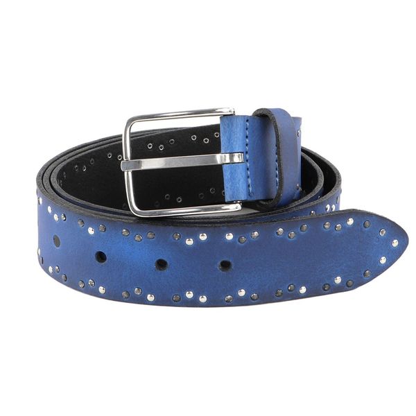 Vanzetti Pelle Cintura Denim Love 35Mm Full Leather Belt W105 Jeans Blu-image