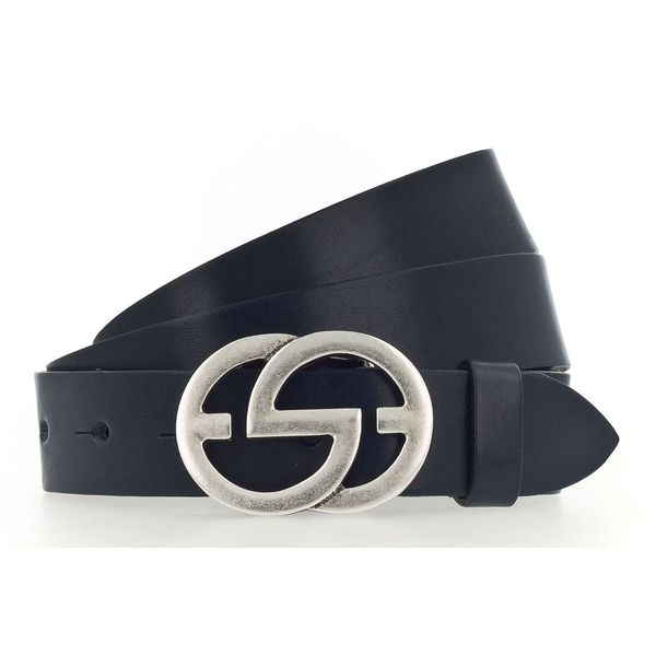 Vanzetti Pelle Cintura Full Leather Buckel Belt W85 Navy Blu Scuro-image