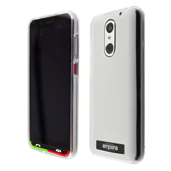 Caseroxx Cover Protettiva In Tpu Compatibile Con Emporia Supereasy, Custodia In Gomma Per Cellulare Bianco-Trasparente-image