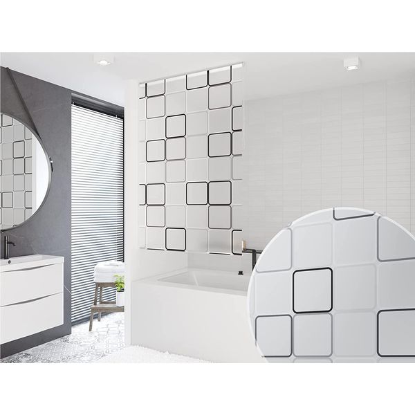 Tenda A Rullo Per Doccia Modello Quadro 7 Larghezze A Scelta (60X240 Cm)-image