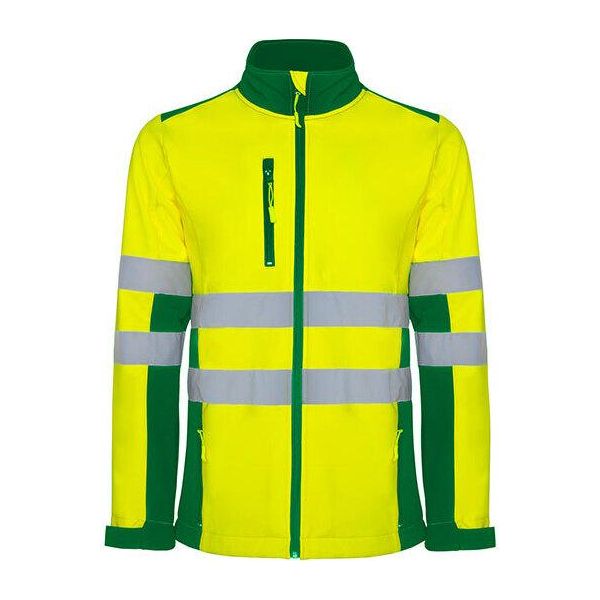Roly Workwear HV9303 | Antares Giacca Softshell Hi-Viz Con Strisce Riflettenti - Colore: Garden Green 52/Fluor Yellow 221 - Taglia: Xxl-image