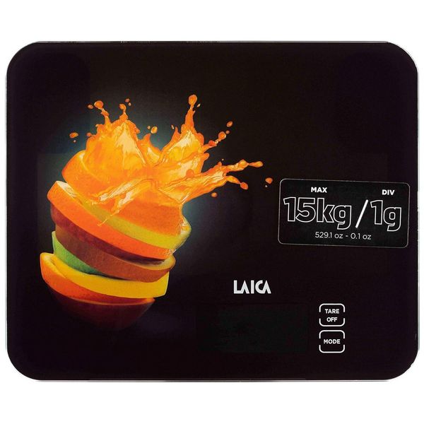 Laica KS5015 Bilancia Da Cucina Elettronica, Nera, Vetro Temperato-image