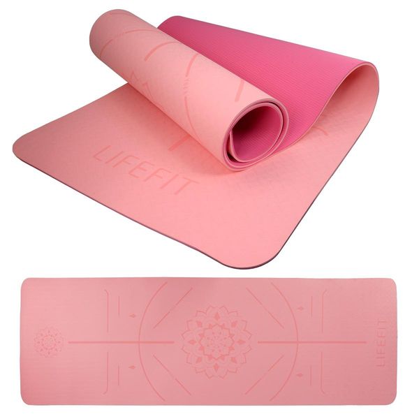 Lifefit® Yoga Mat Relax Duo, 183X58X0,6Cm, Rosa-image