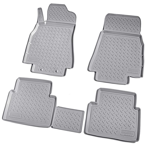 Tappetini In Gomma 3D Per Mercedes Classe A | W169 | 2004-2012 | Grigio Con Bordo-image