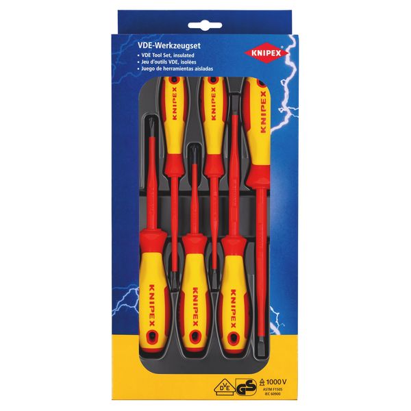 Knipex Vde Schraubendreher-Set 6Teilig Schlitz, Kreuzschlitz Phillips (00 20 12 V02)-image