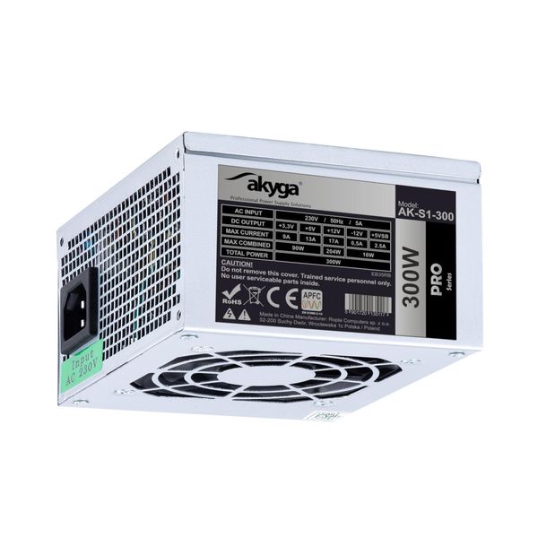 Akyga AK-S1-300 Alimentatore 300 W 20+4 Pin Atx Sfx Argento-image