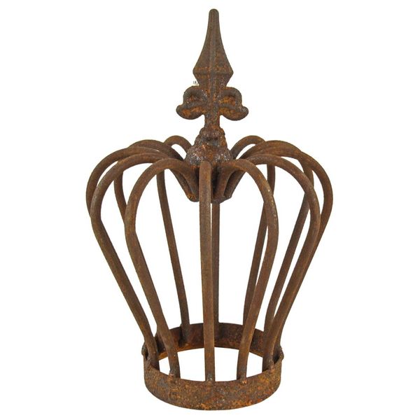 Corona Arrugginita Di Circa 24 Cm - Decorazione Da Giardino-image